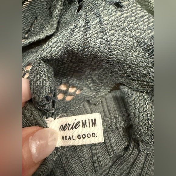 NWOT Aerie Beach Daze Lace Ribbed Bra Top - Picture 2 of 3